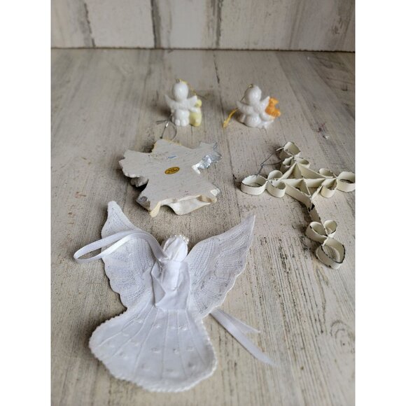 Angel cross goose squirrel religious ornament cherub Xmas set unique vintage - Picture 8 of 11